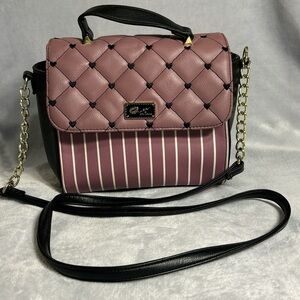 Luv Betsey by Betsey Johnson Quilted Mauve and Black Crossbody Bag